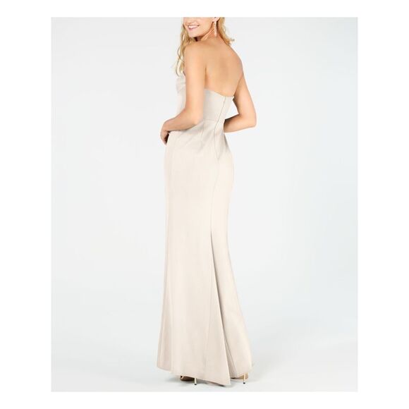 NWT ADRIANNA PAPELL Womens Ivory Sleeveless Maxi Sheath Formal Dress Size: 8 - Picture 2 of 4